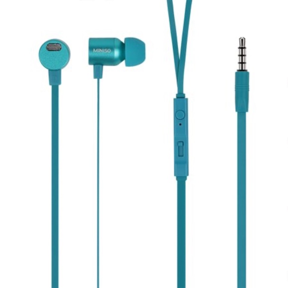 Mint Green Metallic Bass In-Ear Headphones With Microphone - Picture 2 of 6